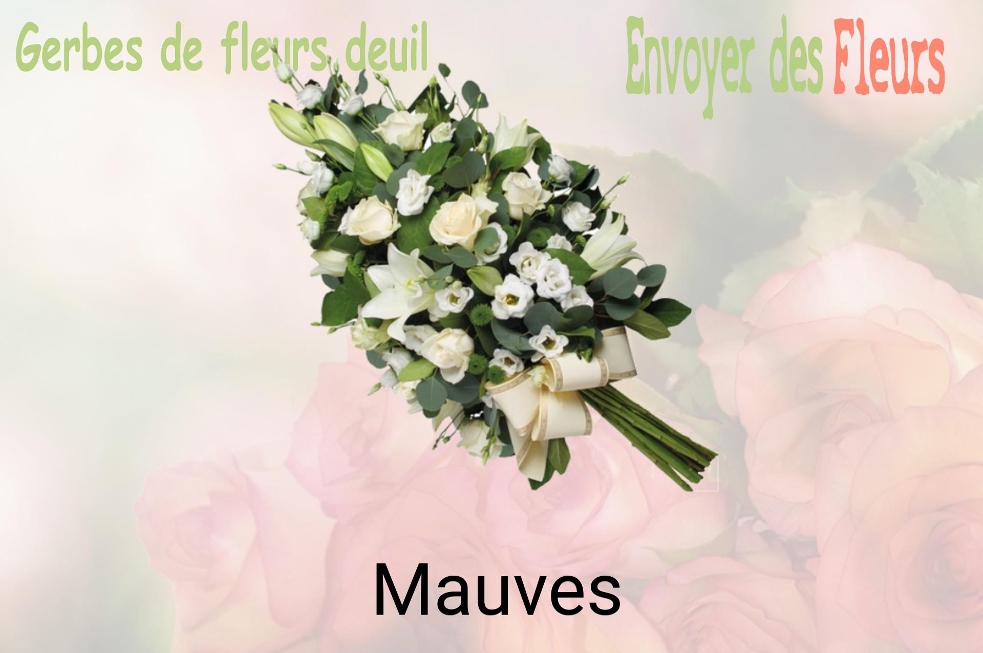 Gerbe de fleurs de deuil livrée à Mauves